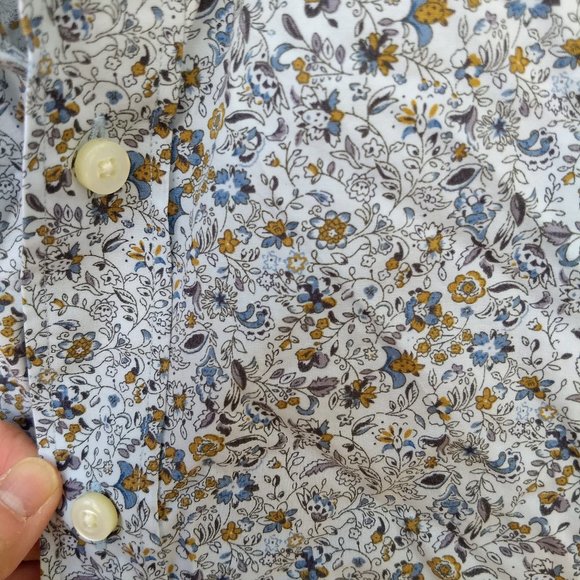 Thomas Dean white small floral patterned dress shirt - Picture 3 of 9